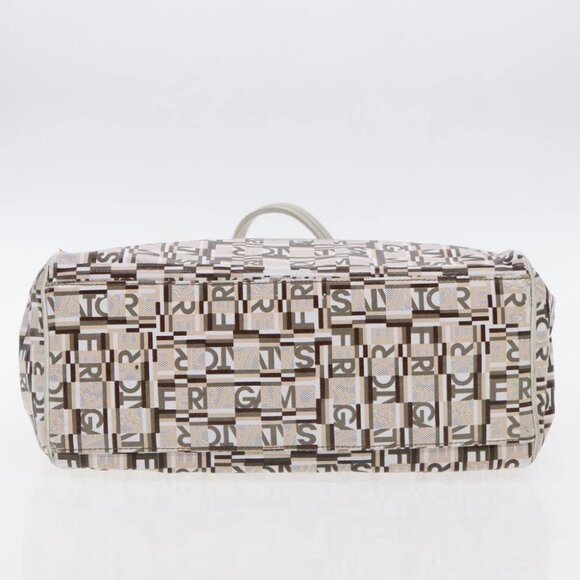 Salvatore Ferragamo Tote Bag Leather White Silver Auth 94246 - Picture 12 of 14